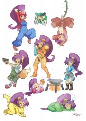 Shantae cosplaying as Nintendo characters.jpg