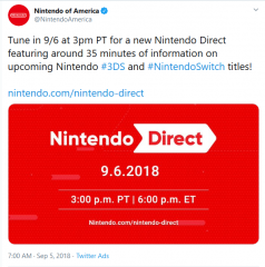 Nintendo of America on Twitter Tune in 9 6 at 3pm PT for a new Nintendo Direct featuring aroun...png